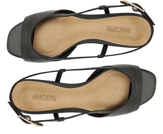 Sandália Couro Slingback Salto Bloco Preta Anacapri — foto 4
